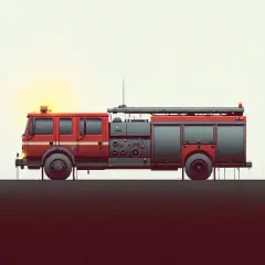 Rotes Feuerwehrauto mit Blaulicht und detaillierter feuerwehrauto ausstattung, bereit für den Einsatz.