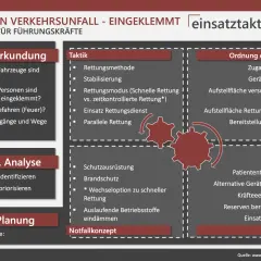 Gefahrenmatrix Feuerwehr Neu: Leitfaden für Führungskräfte bei Verkehrsunfällen mit eingeklemmten Personen. Zeigt Erkundung, Analyse, Planung, Taktik, Raumordnung und Logistik.
