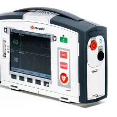 Ein Corpuls Defibrillator für manuelle Defibrillation mit EKG-Anzeige und Vitaldaten.