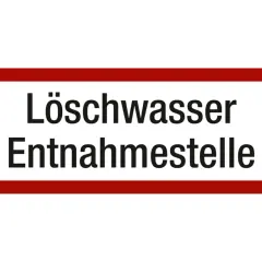 Schild mit der brandschott kennzeichnung "Löschwasser Entnahmestelle".