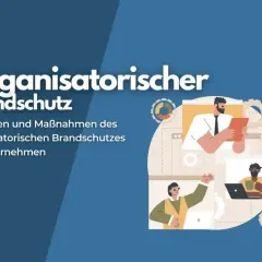 Grafik zur brandschutz ausbildung: Männer besprechen organisatorische Maßnahmen.