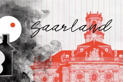 Rauchmelder-Pflicht im Saarland: Ein Haus mit Paragrafenzeichen und Rauch symbolisiert die gesetzliche Vorgabe für Sicherheit.