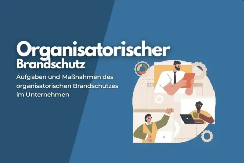 Grafik zur brandschutz ausbildung: Männer besprechen organisatorische Maßnahmen.