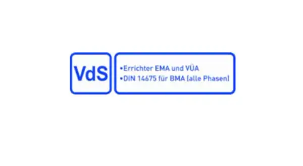 VdS-zertifiziert: Errichter von EMA und VÜA nach DIN 14675 für BMA (alle Phasen).