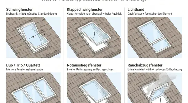Notausstiegsfenster: ein zweiter Rettungsweg im Dachgeschoss, wichtig für Ihre Sicherheit.