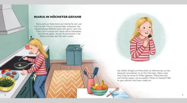 Maria kocht allein, als ein Anruf sie ablenkt. Ein Hausbrand ist nicht das Einzige, worauf sie achten muss.