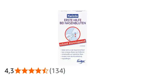 Kwiza Erste Hilfe bei Nasenbluten: Was macht man bei Nasenbluten? Schnell blutstoppend, klebt nicht, hypoallergen.